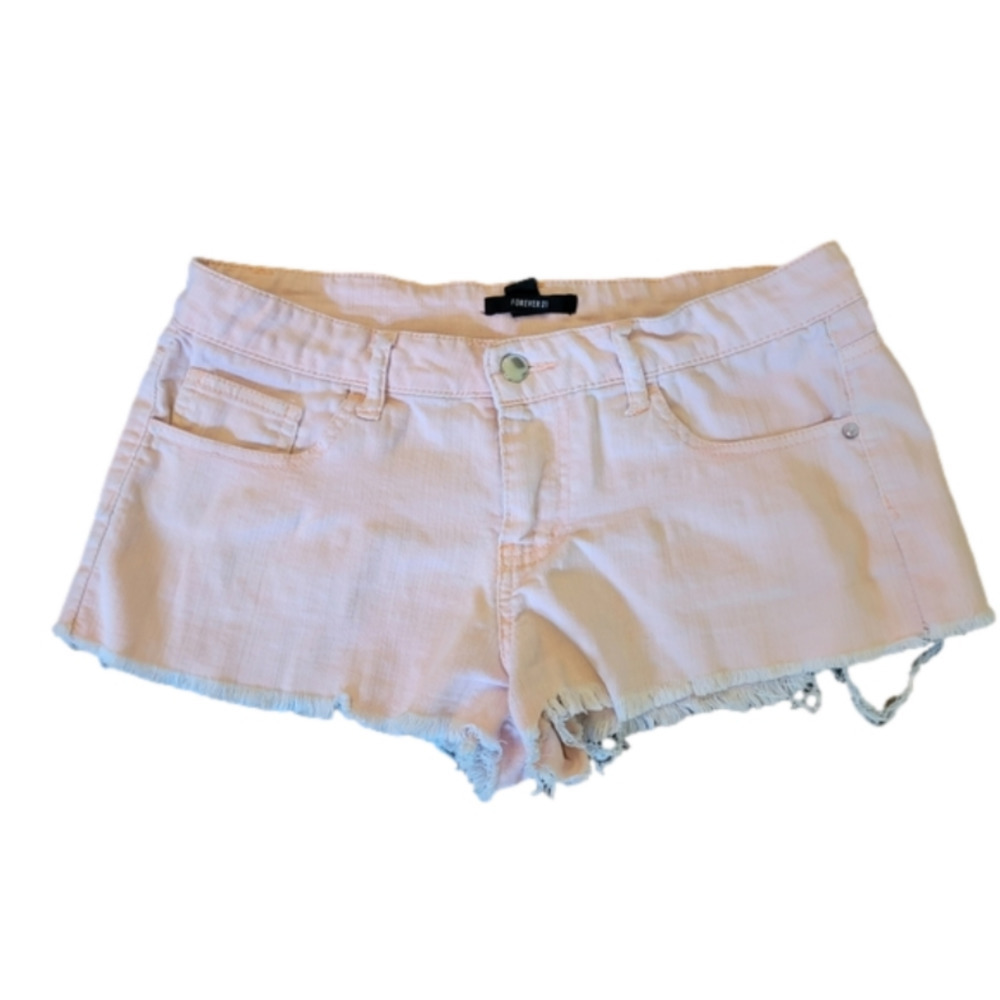 Forever 21 Daisy Duke Pink/Peach Cutoff Denim Shorts Size 27